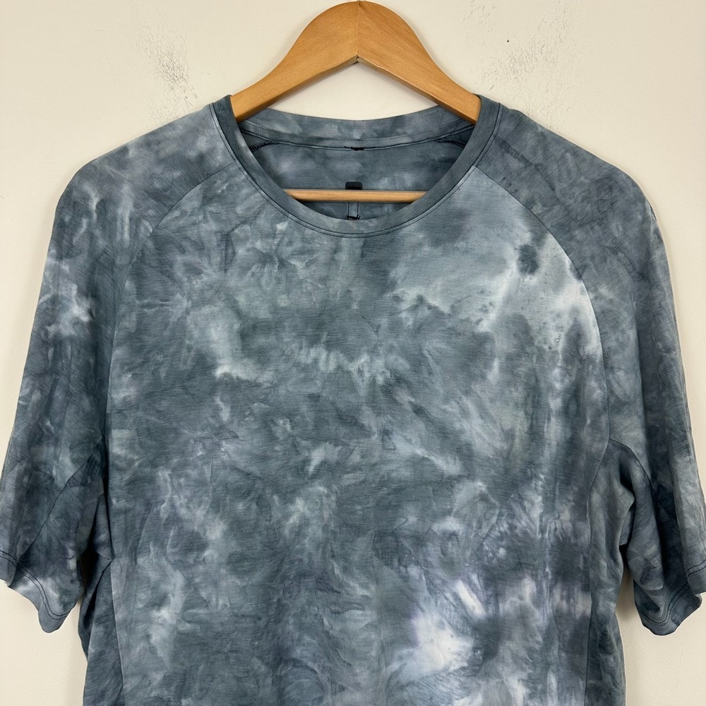 Lululemon Always Agile Shirt Grey Spray Tie Dye Raglan Sleeve Mens L